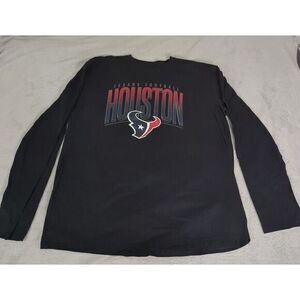 Houston Texans NFL Team Apparel Shirt Mens 2XL Black Football Cotton Long Sleeve